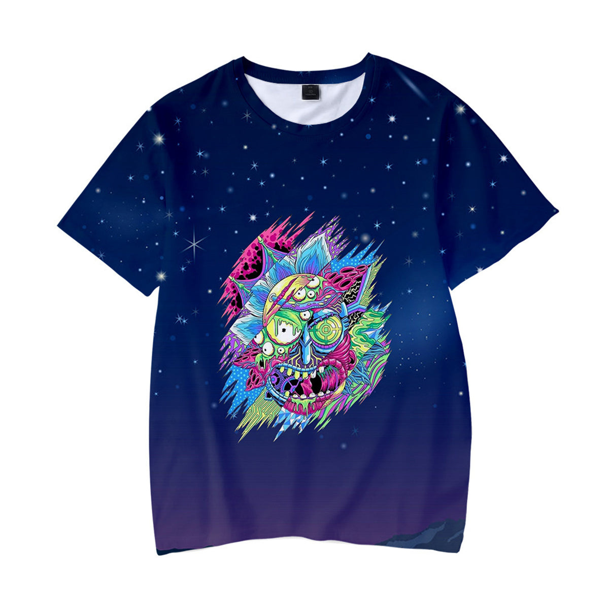 Trippy Rick Polyester Short Sleeve T-Shirt - Pack of 6 Units 1S,1M, 1L, 1XL, 2XL, 3XL