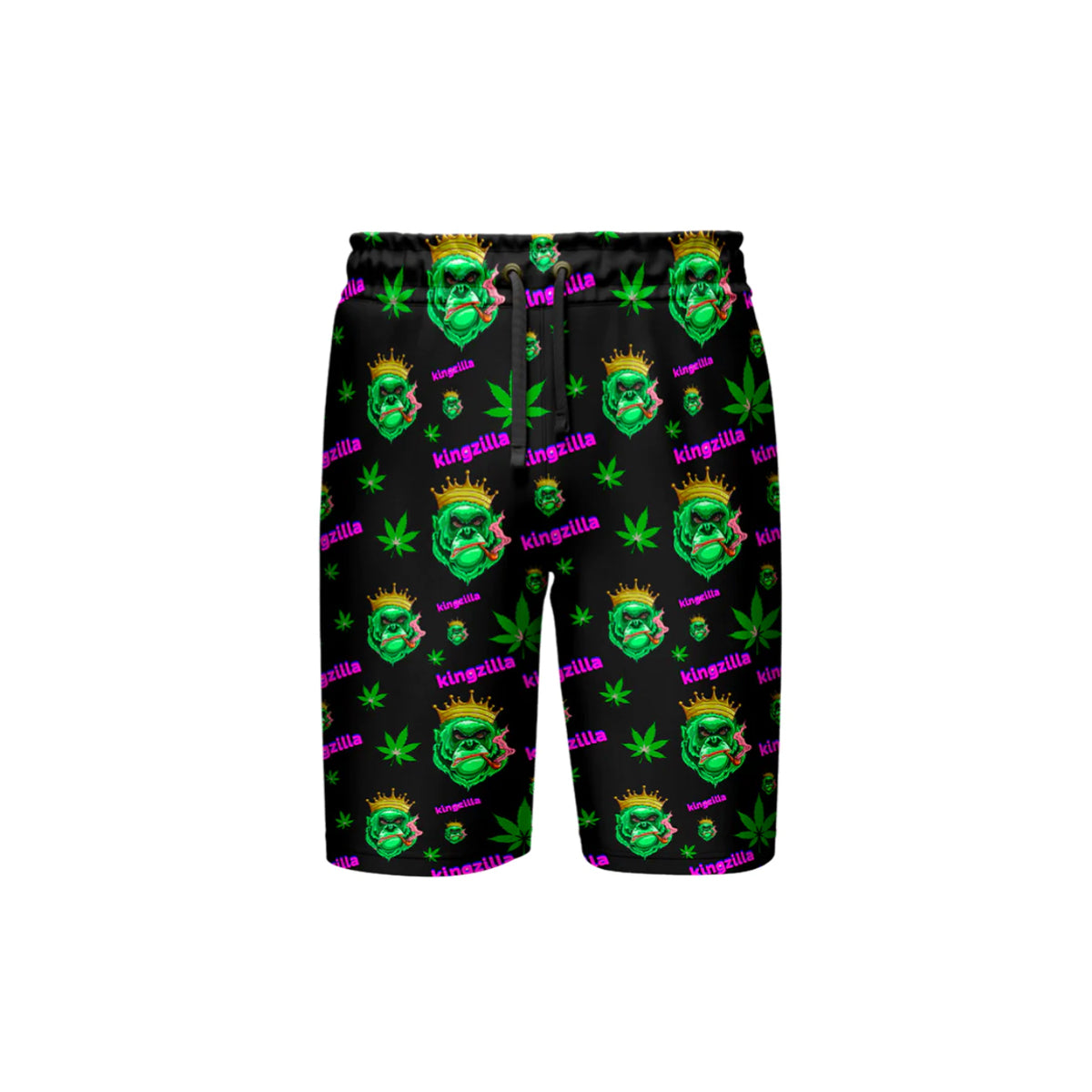 Kingzilla Leaf Black Short, Pack of 5 Sizes Sets, 1-M, 1-L, 1-XL, 1-XXL, 1-XXXL