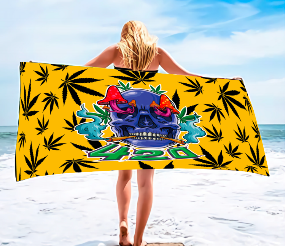 420 Skull Beach Towel 64 x 30 Inches