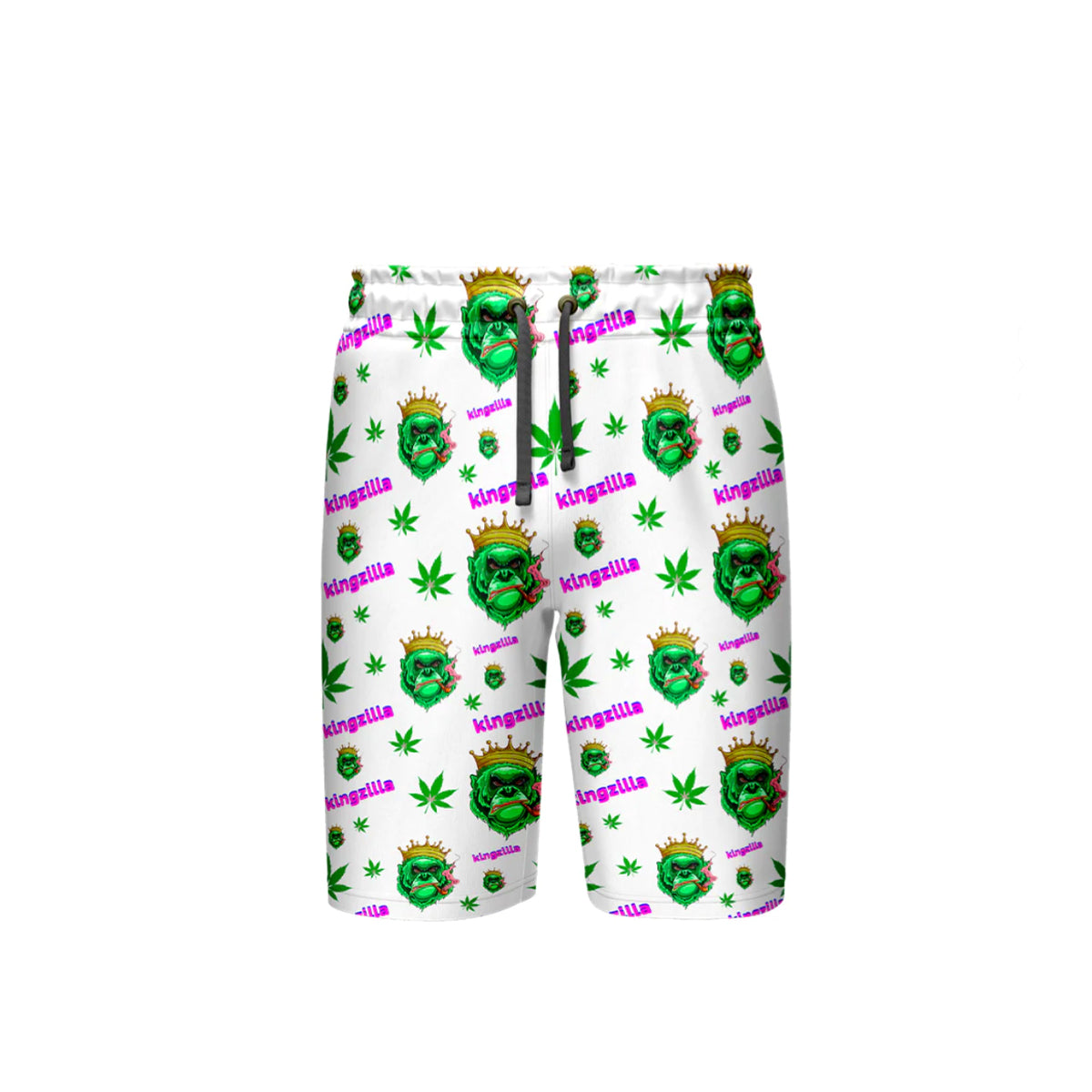 Kingzilla Leaf White Short, Pack of 5 Sizes Sets, 1-M, 1-L, 1-XL, 1-XXL, 1-XXXL