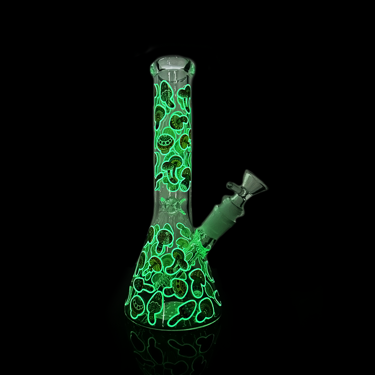 10" Glow in The Dark Mushroom Beaker