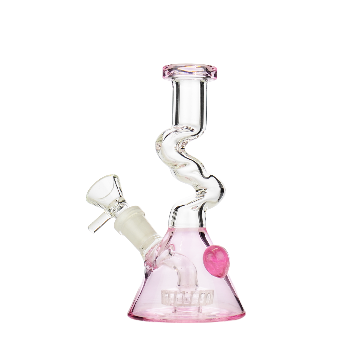 6" Zong Color Glass Base Water Pipe with 14mm Male Bowl