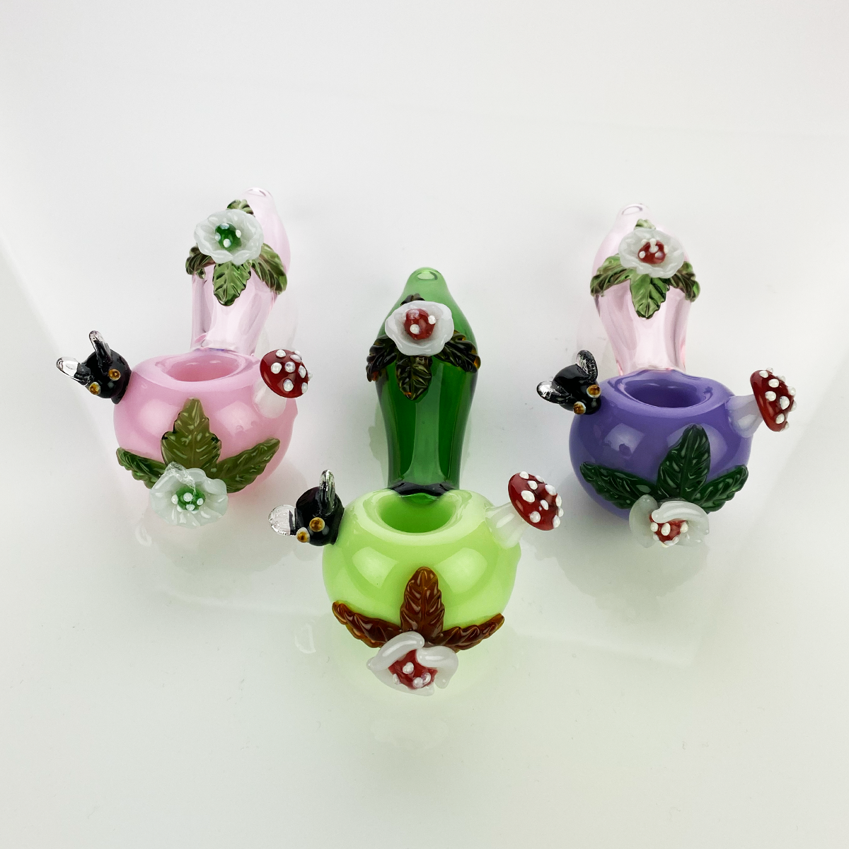 4.5" Flower Mushroom Art Hand Pipe Spoon