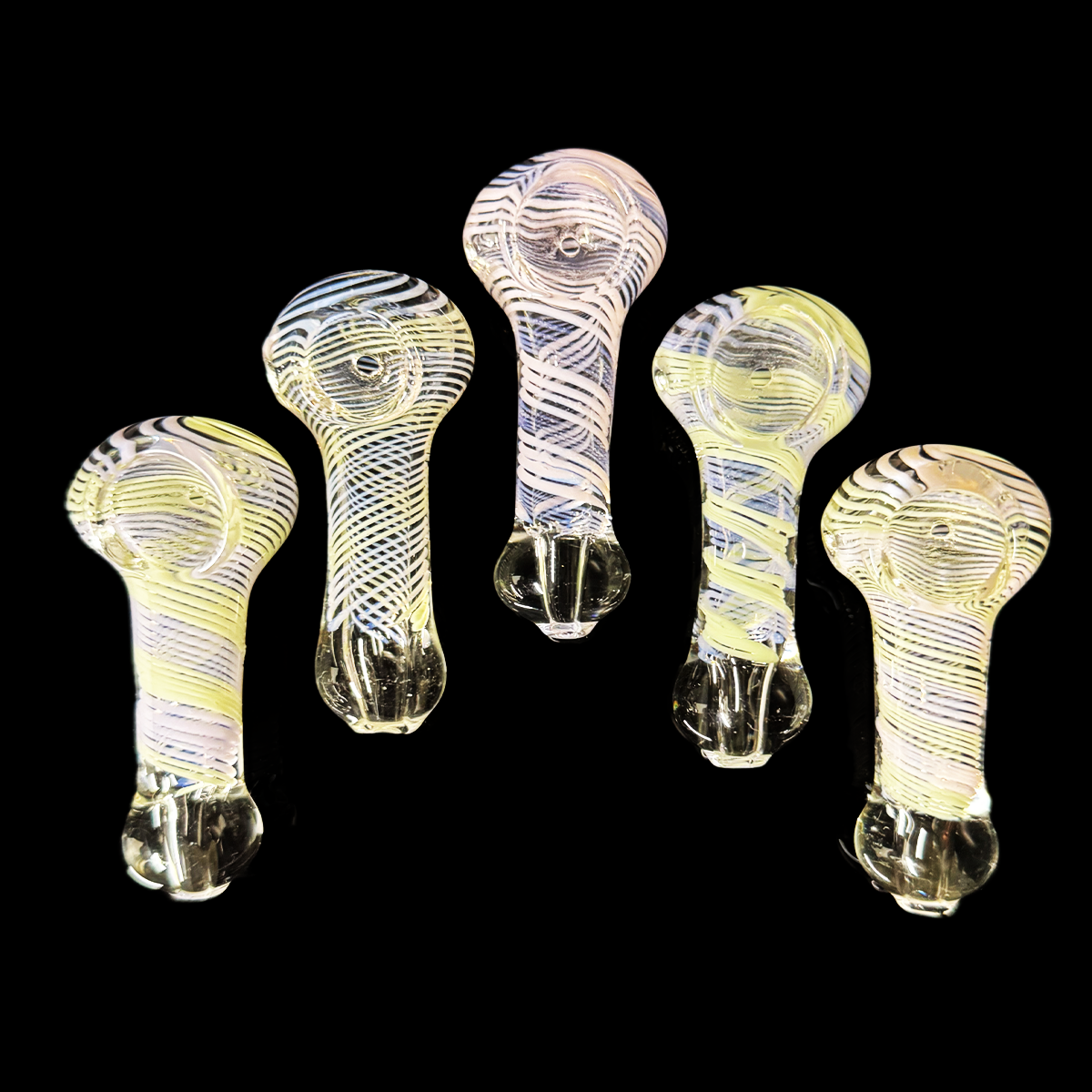 2.5" Slime Swirling Art Hand Pipe Spoon | Wholesale Mini Glass Hand Pipe – LA Wholesale Kings