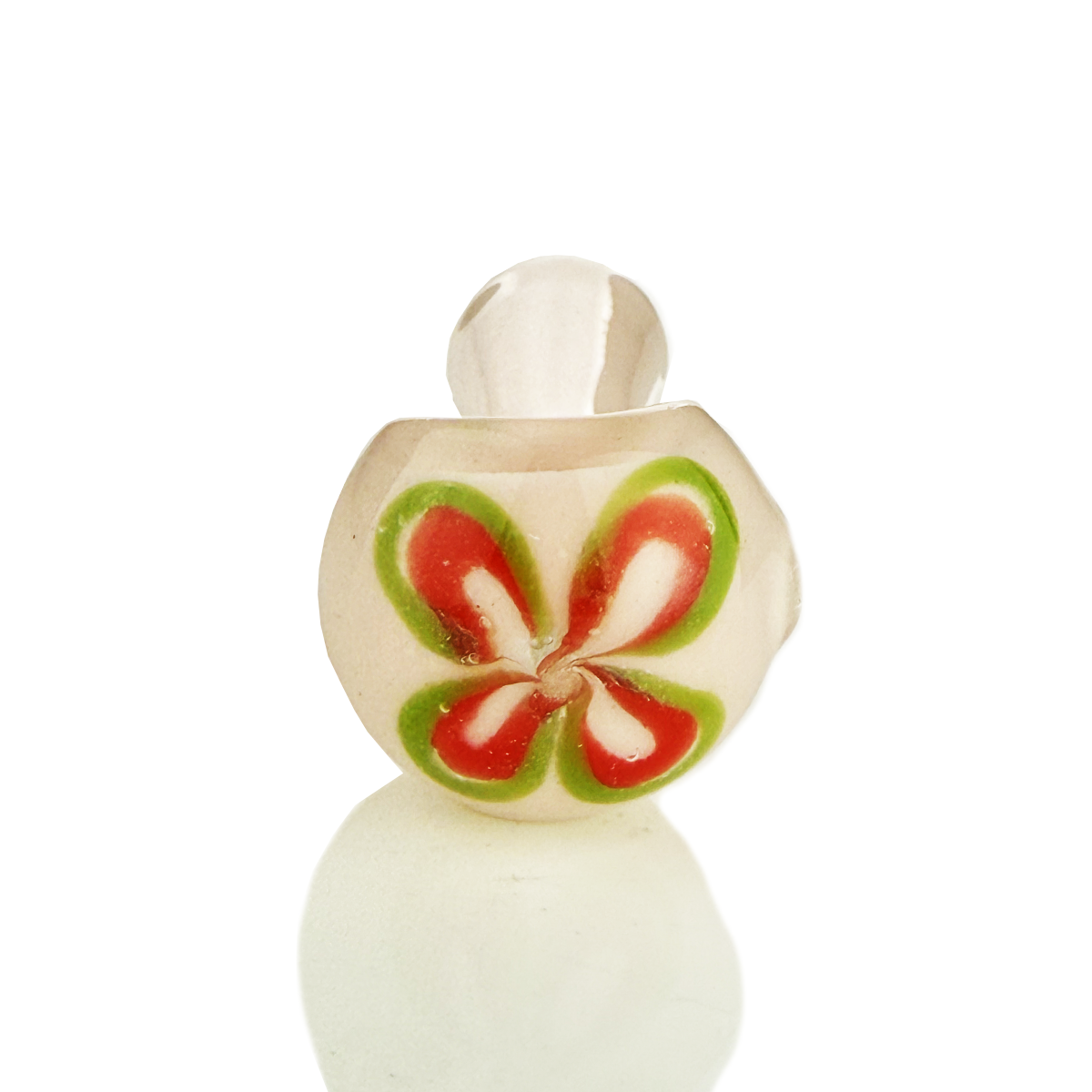 3.5" Hand Pipe with Frit Glass and Flower Design Head