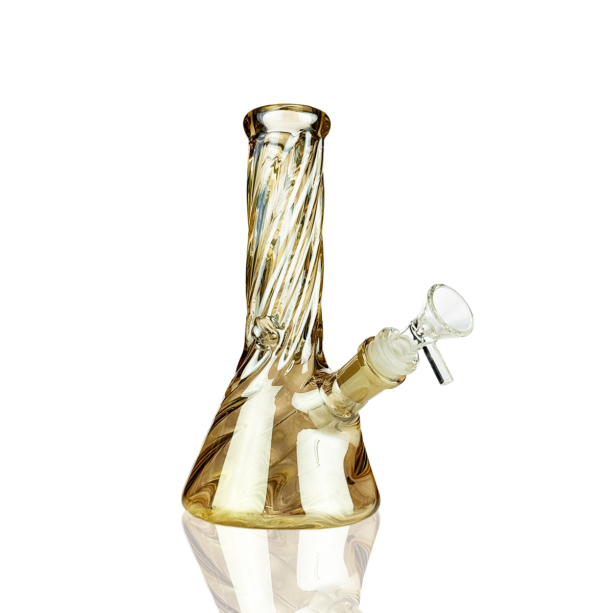 8" Electro Plated Beaker Twisted Neck with 14mm Male Bowl