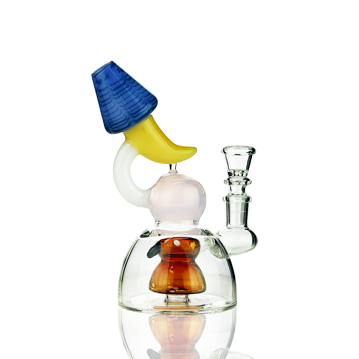 7" Recycler Water Pipe Bong with Duck Shower with 14mm Male Bowl