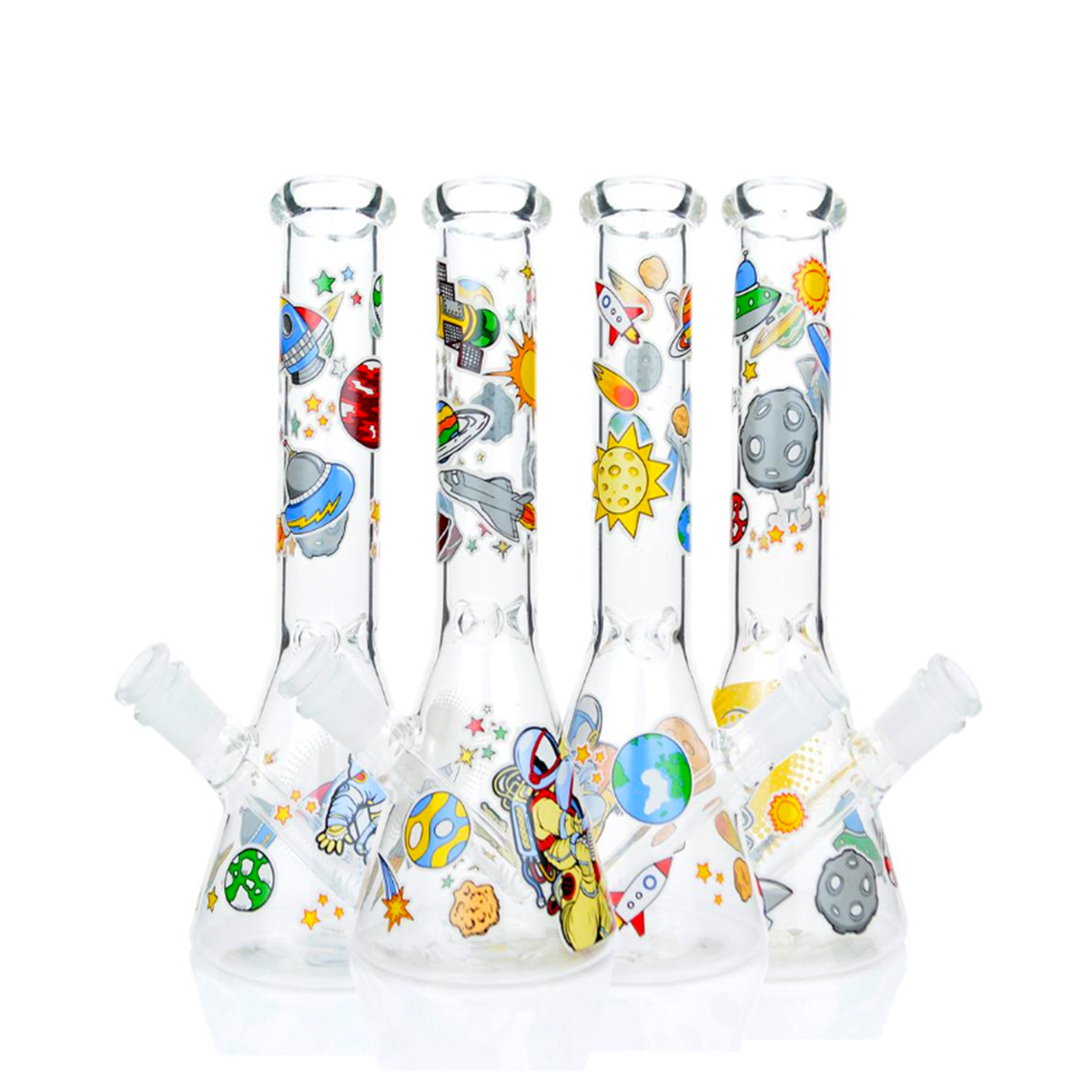 10" R&M Decal Sticker Water Pipe with 14mm Male Bowl