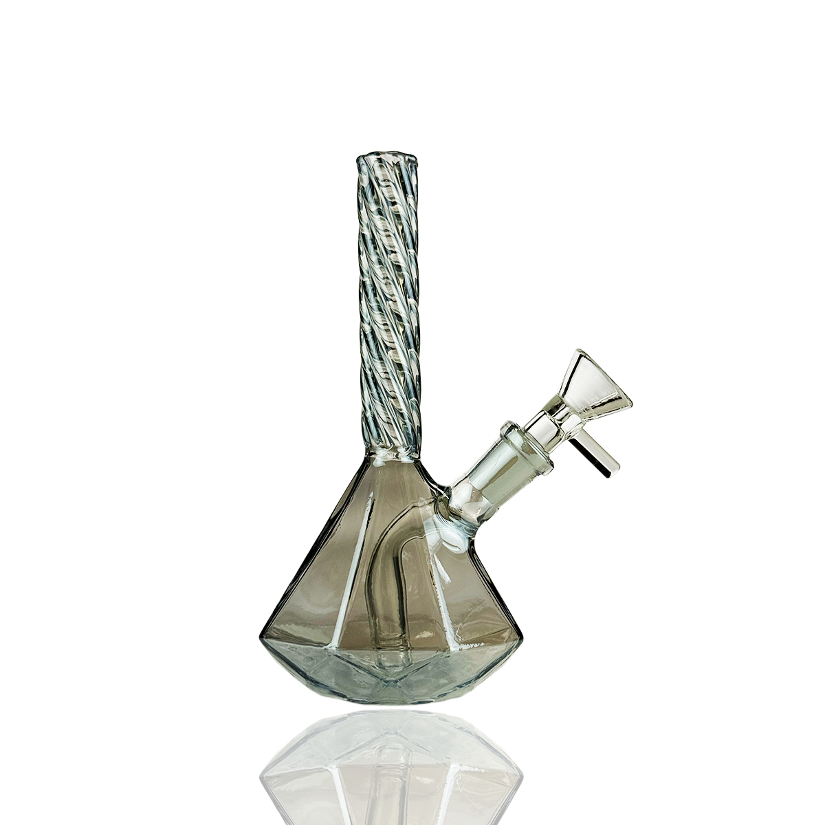 6" Diamond Base Water Pipe Electro Plated with 14mm Male Bowl