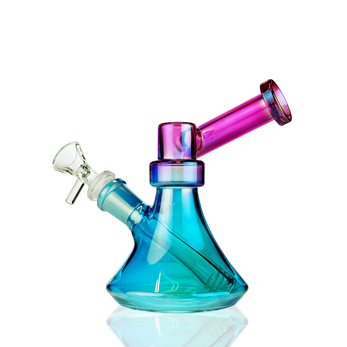7" Multi Color Side Mouth Water Pipe with 14mm Male Bowl