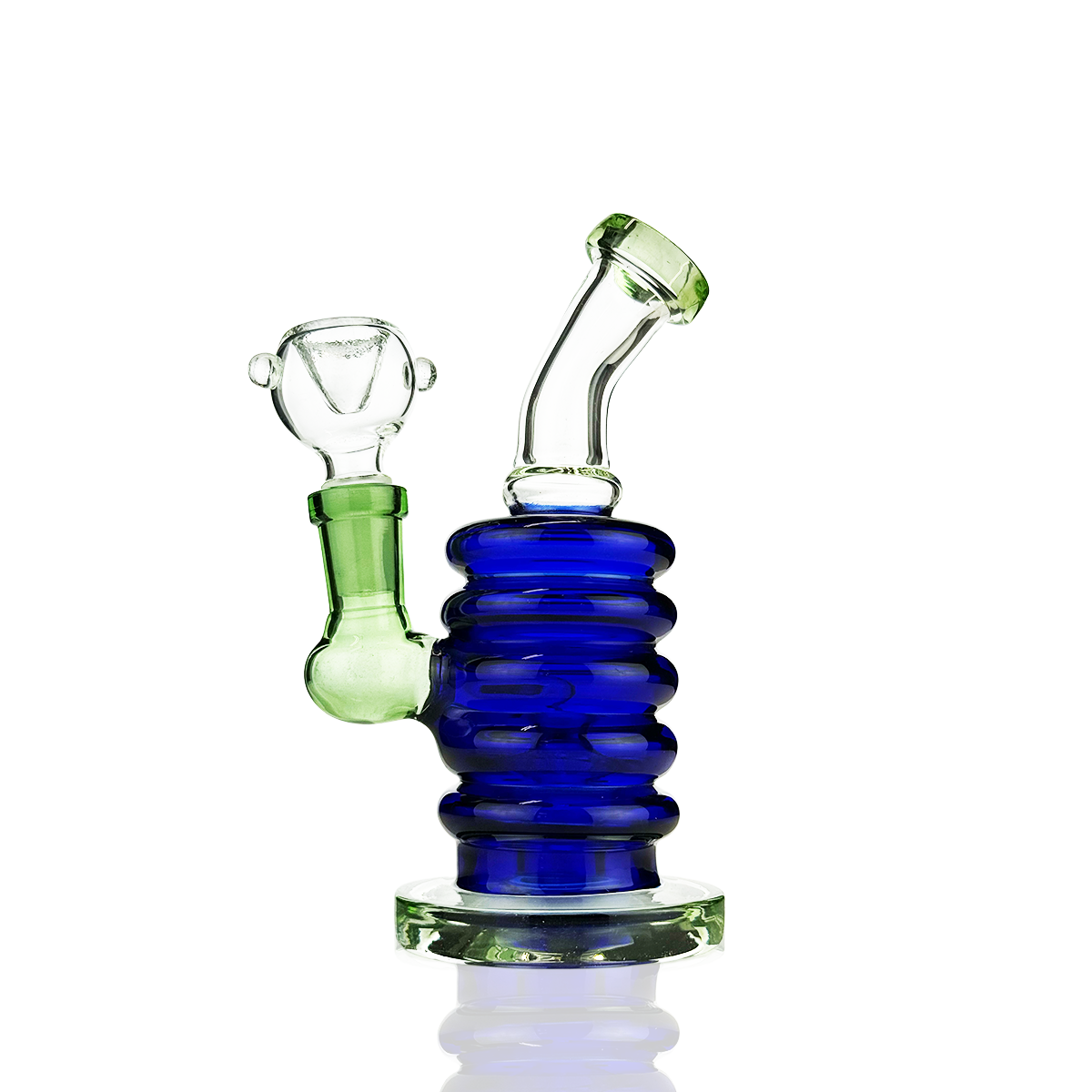 6" Water Pipe Rig Color Tube Ring Body with 14mm Male Bowl