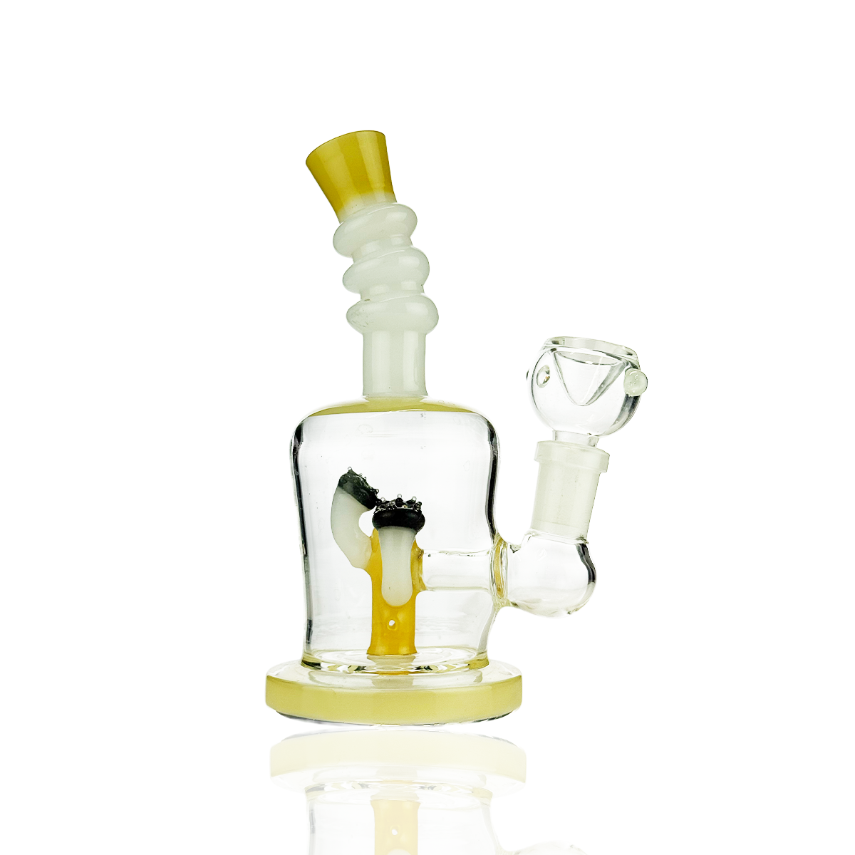 6" Slime Color Rig Water Pipe Mushroom Shower with 14mm Male Bowl