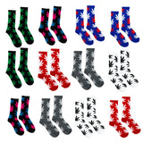 OG TREND Cannabis Leaf Print Socks in Assorted Colors - One Pack Comes with 12 Pairs  Fits All, 70% Cotton, 25% Spandex, 5% Elastic