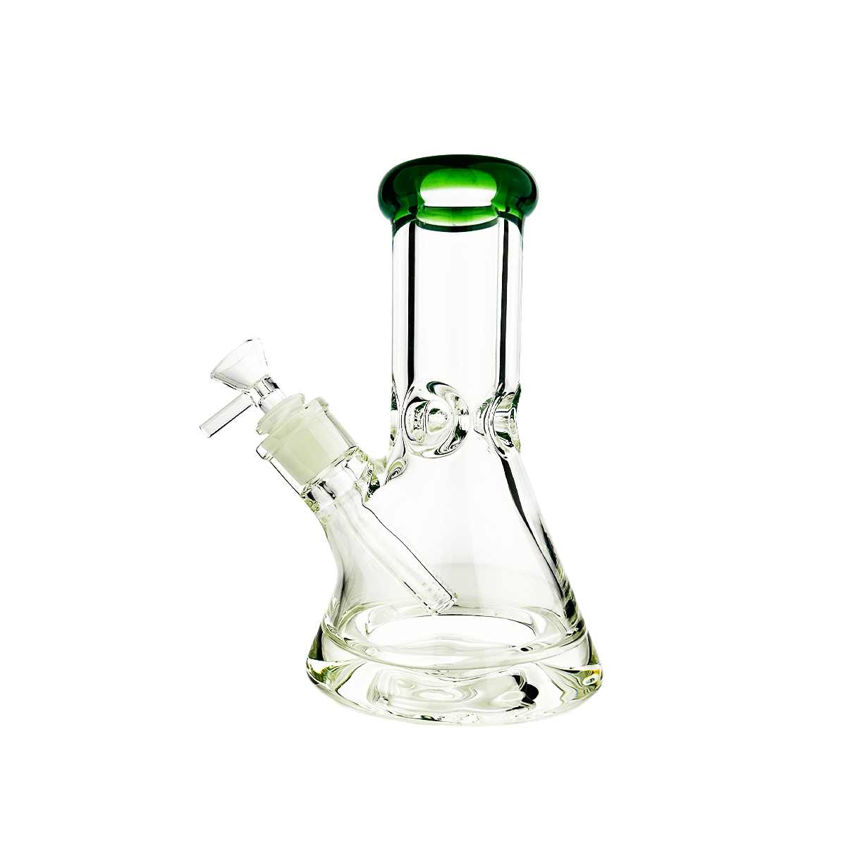 8" 9mm Beaker with Heavy Base and Colored Mouth