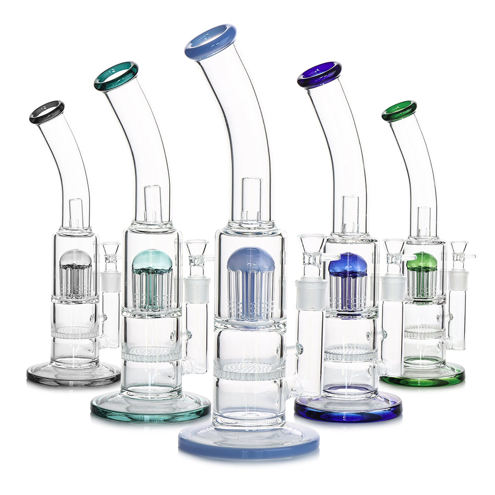 13" Water Pipe Tree Percolator with Honeycomb with 18mm Male Bowl