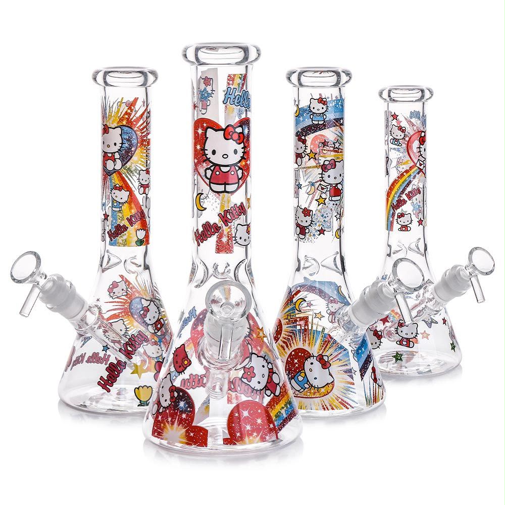 10-Inch Decal Beaker Water Pipe with 14mm Male Bowl | WP-2853