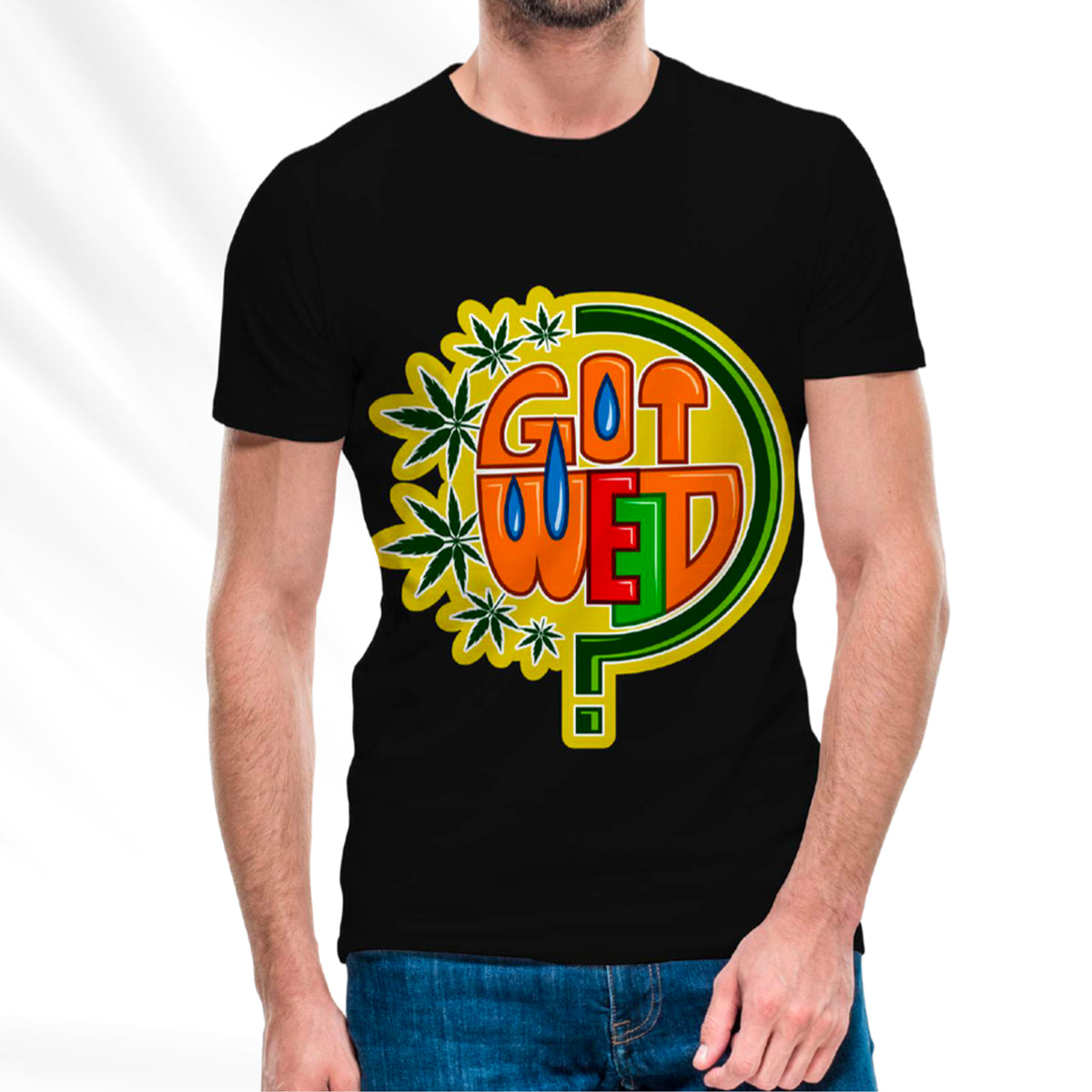 Got Weed T-Shirt Pack of 5 Units 1-M, 1-L, 1-XL, 1-XXL, 1-XXXL -- 60% Cotton 40% Polyester