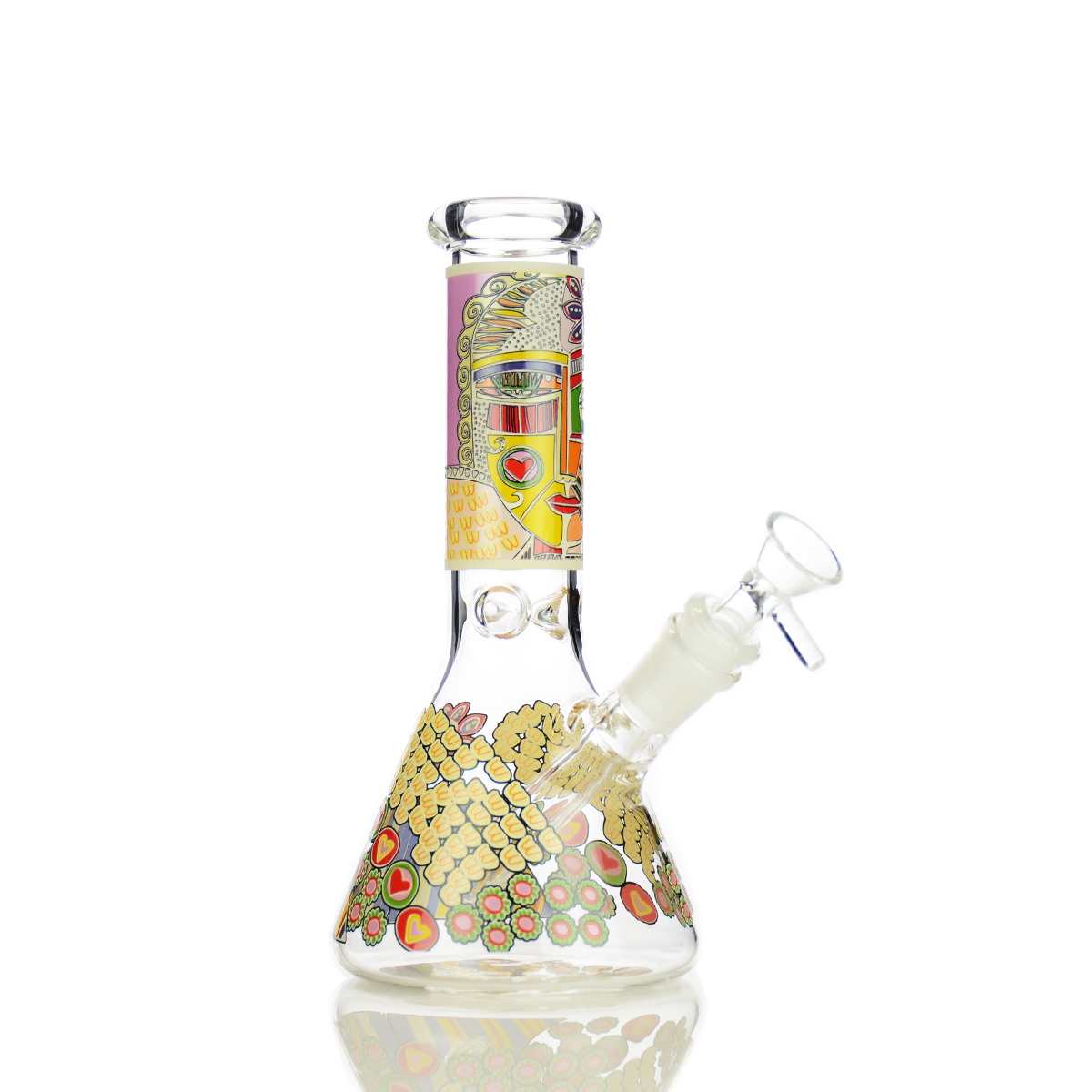 8" Assorted Art Decal Design Beaker