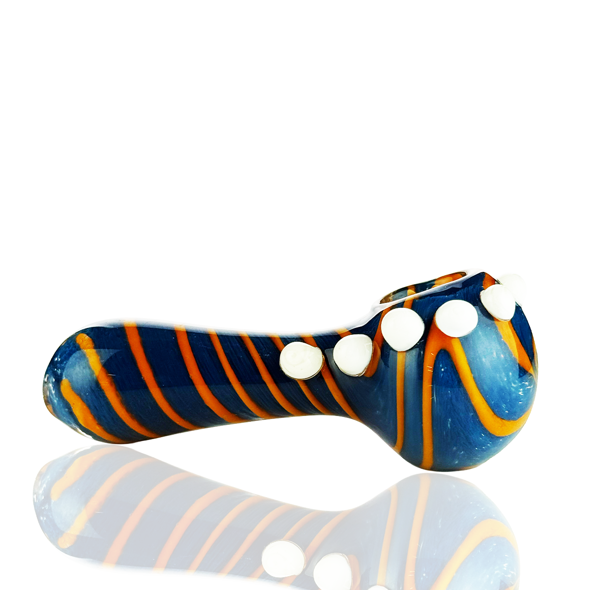 5" Hand Pipe Color Frit Glass Spiral Design