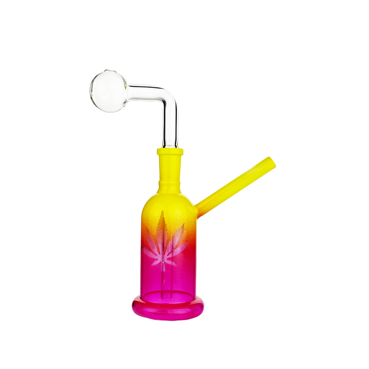 6" Frosted Glass Oil Burner with 14mm Oil Bowl