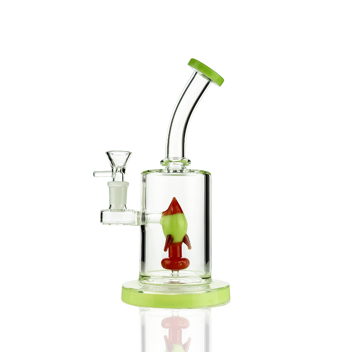 8" Water Pipe Bong with Rocket Shower 14mm Male Bowl