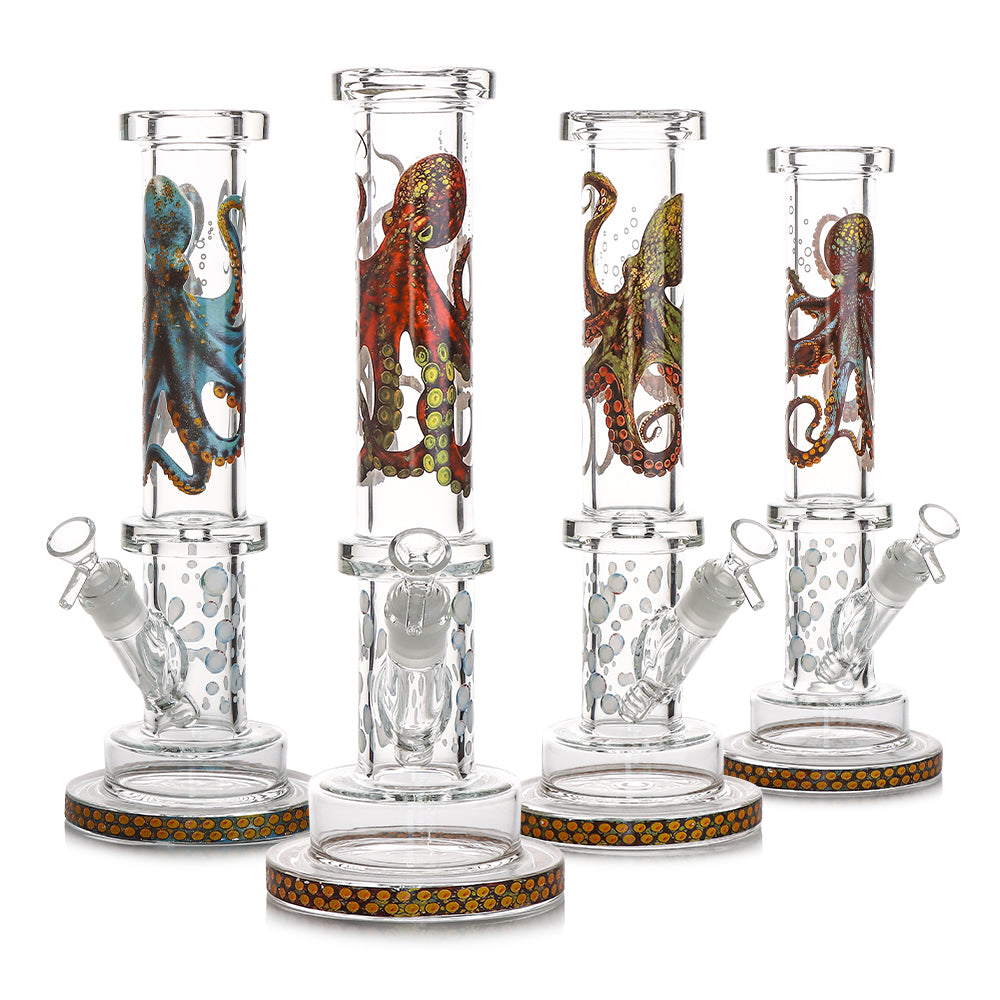 14" Straight Water Pipe Bong with Percolator with 14mm Male Bowl