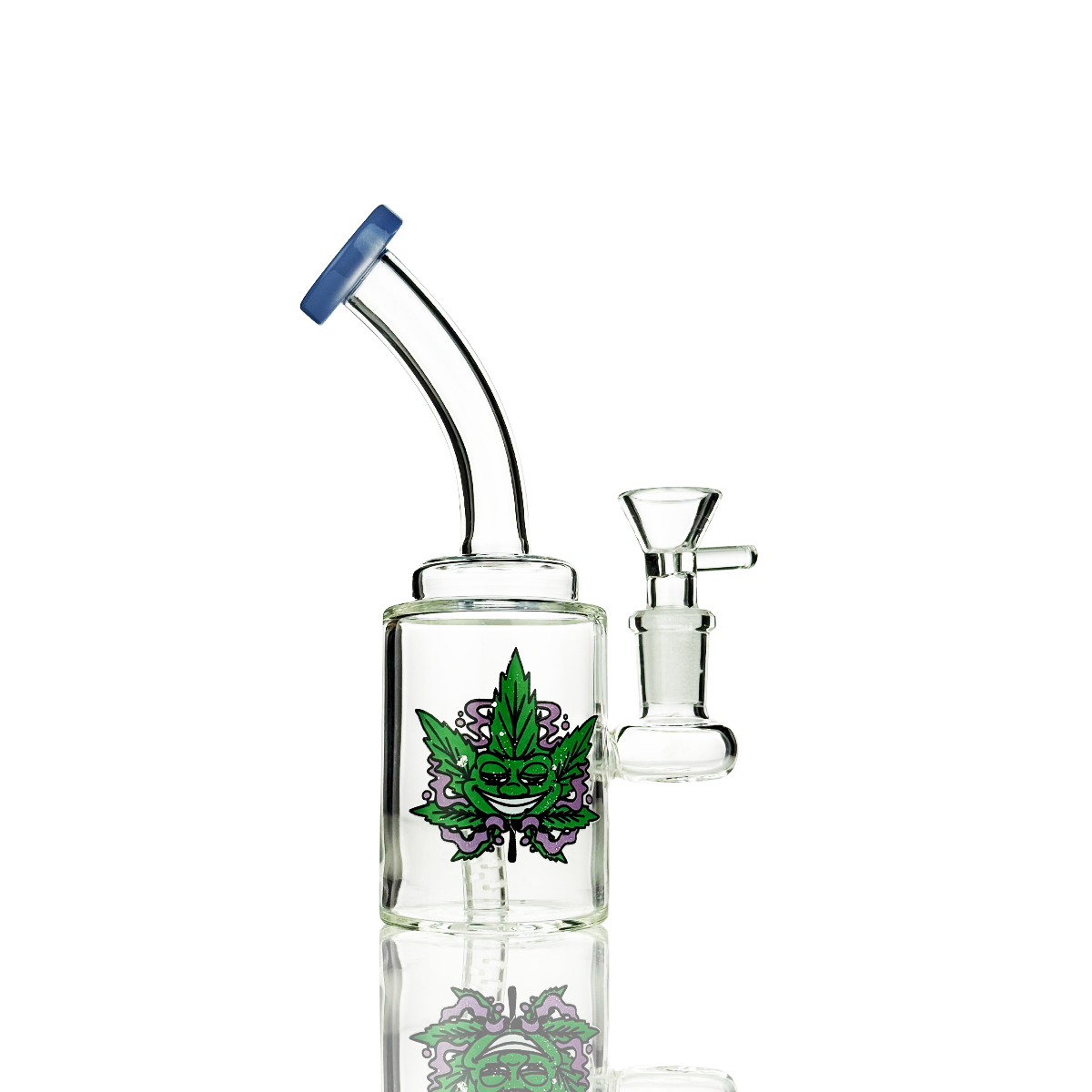 6" Water Pipe with Sticker with 14mm Male Bowl