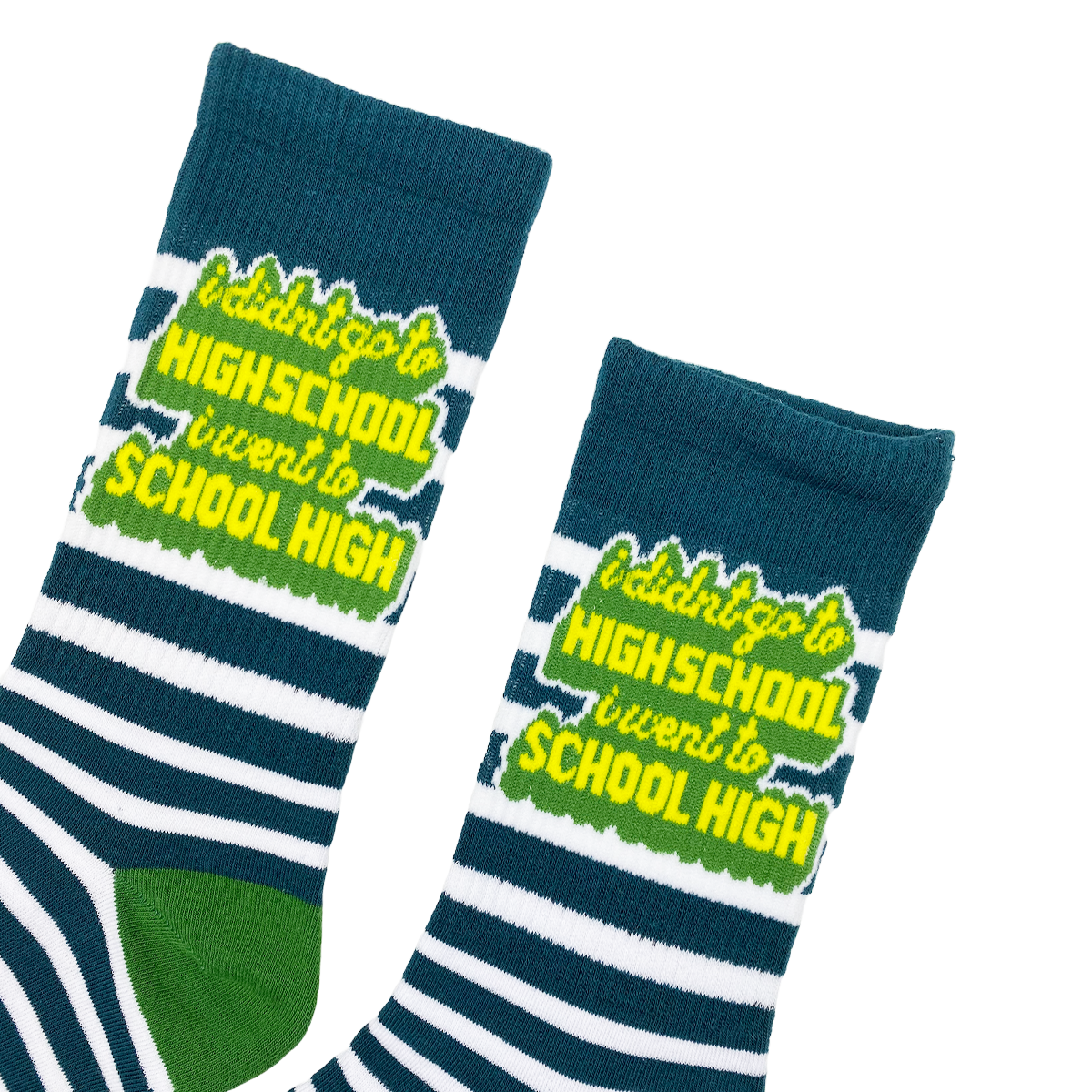High School Socks Fits All, 70% Cotton, 25% Spandex, 5% Elastic