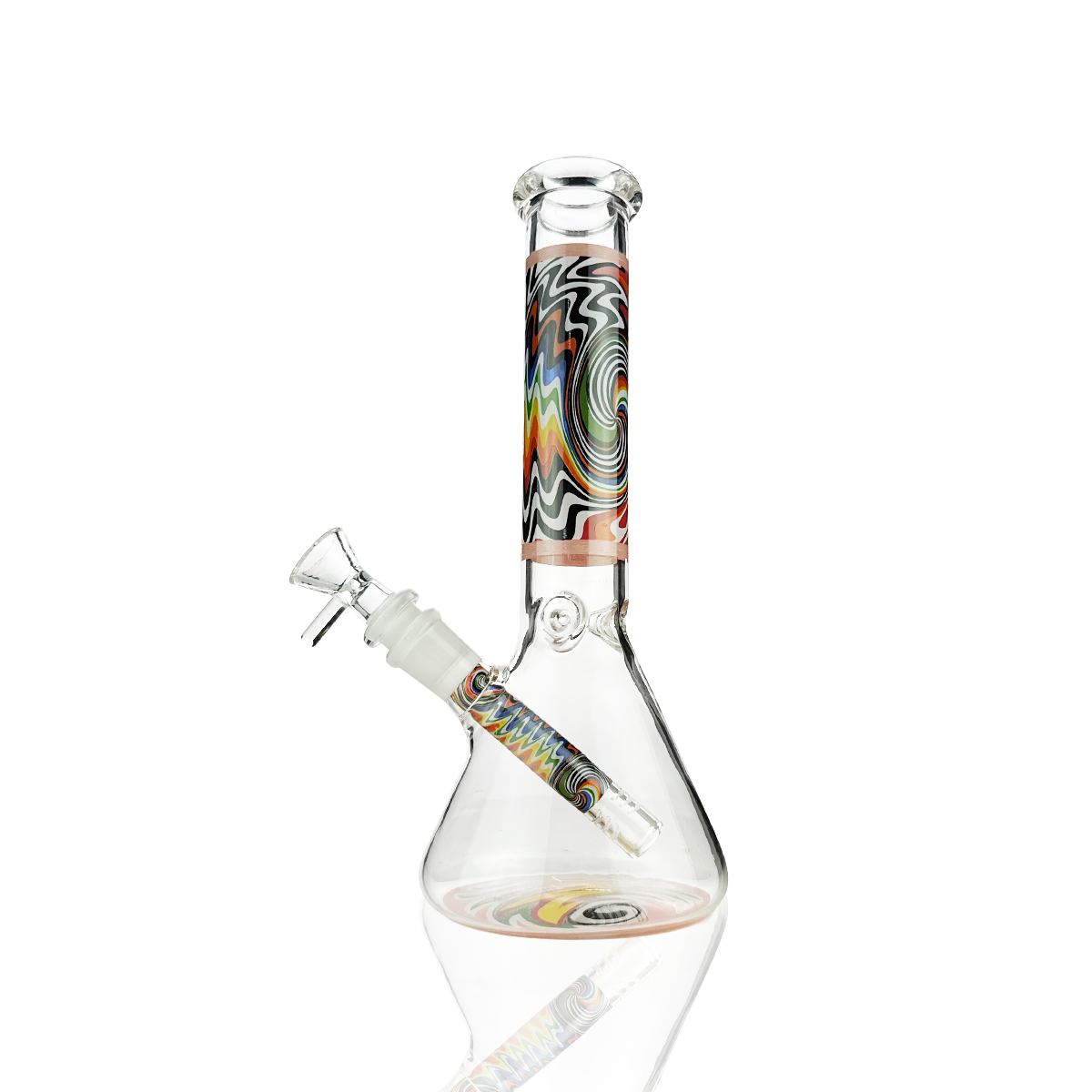 10" Wigwag Decal Beaker Bong with 14mm Male Bowl