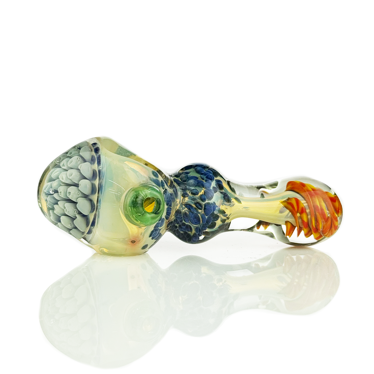 4.5" Silver Fume Glass with Glass Frit and Honeycomb Head