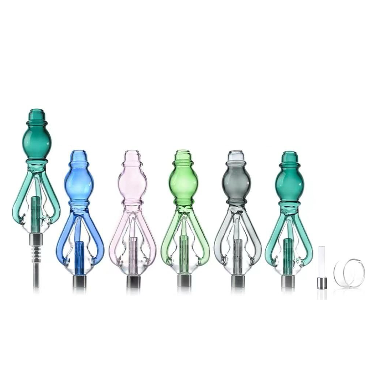 9" Recycler Nectar Collector kit with Ceramic Nail