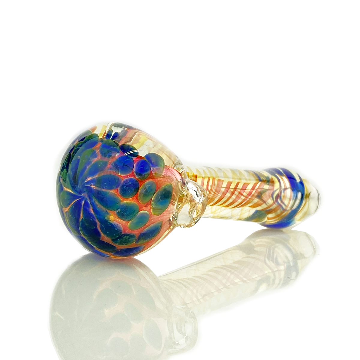 4.5" Hand Pipe Spoon Gold Fume Glass