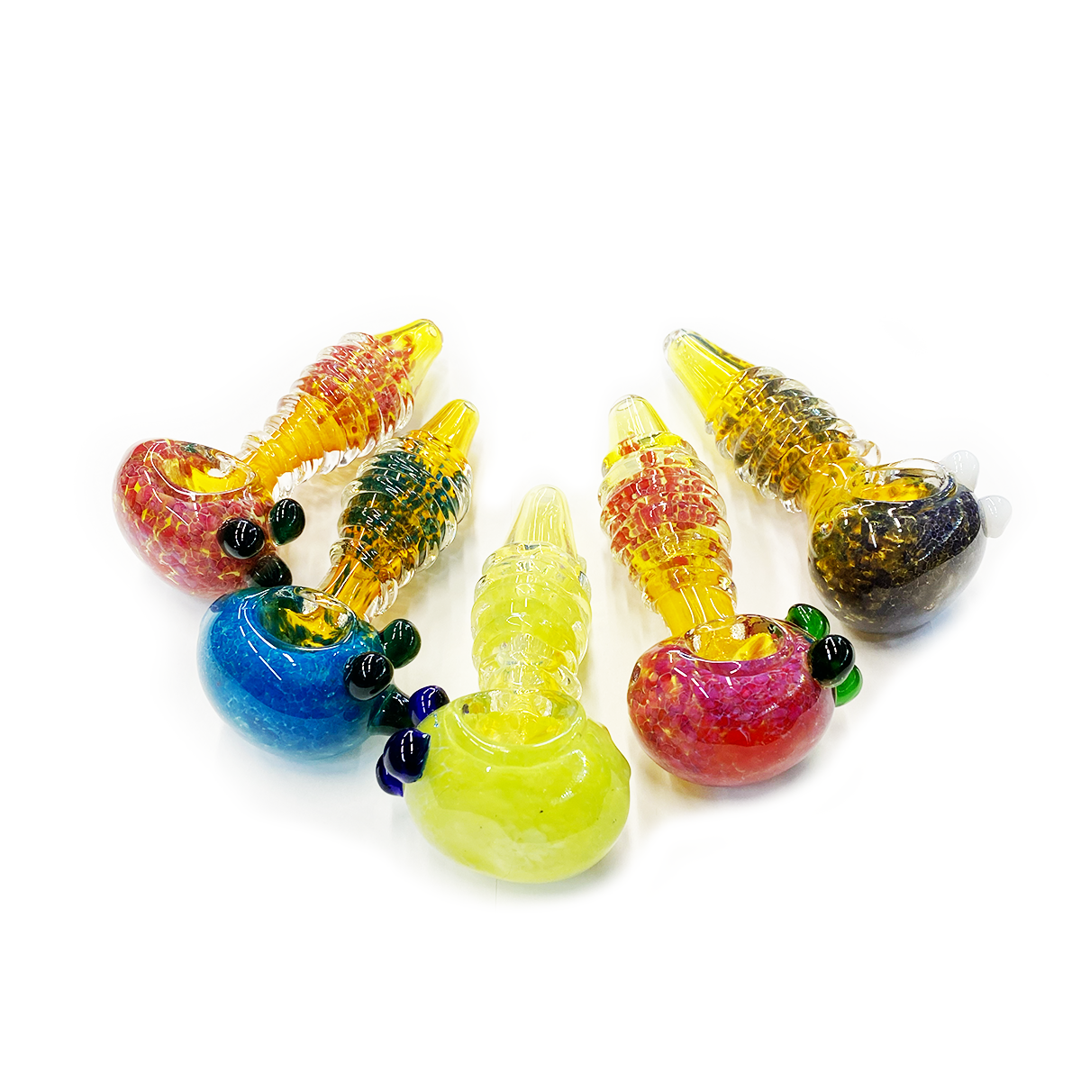 4.5" Hand Pipe Fume Glass Frit Ring Design