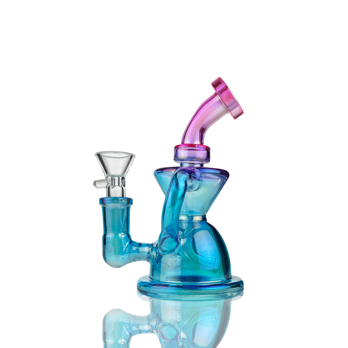 5" Recycler Electro Plated with 14mm Male Bowl