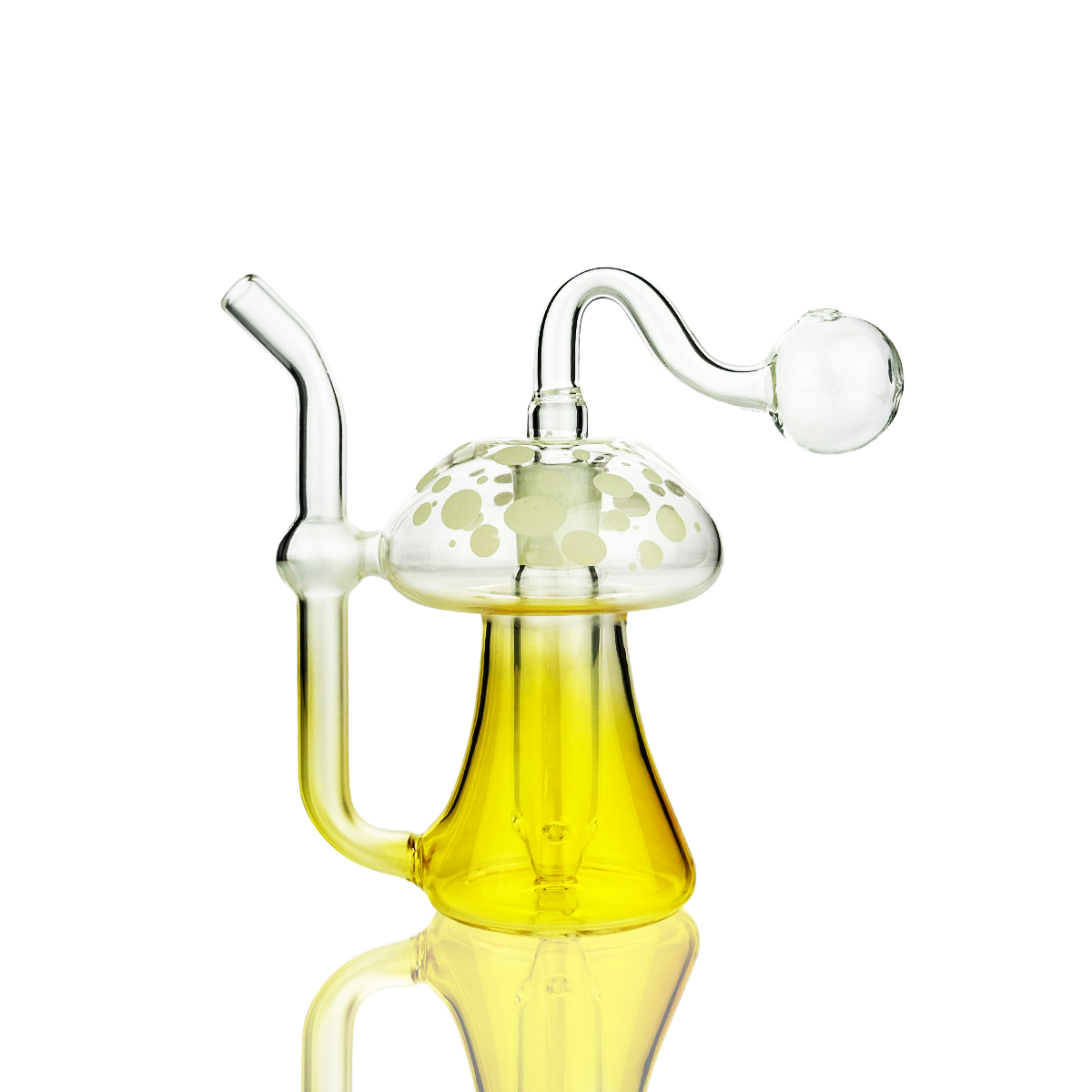 6" Mushroom Oil Burner Glow In The Dark with 14mm Oil Male Bowl