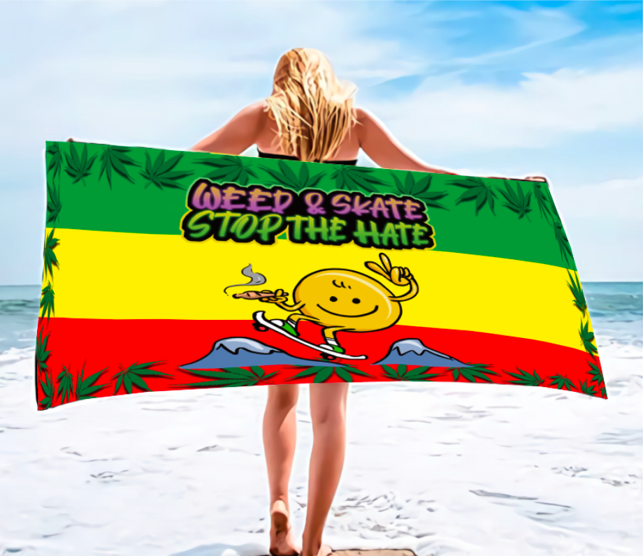Weed & Skate Beach Towel Size 64 x 30 Inches