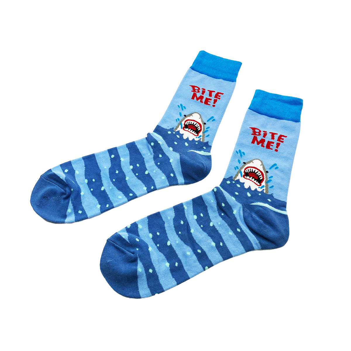 SHARK - BITE ME! Socks Fits All, 70% Cotton, 25% Spandex, 5% Elastic