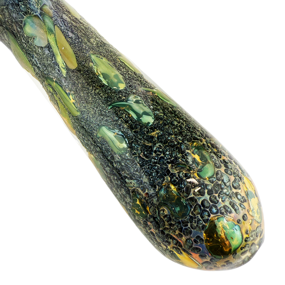 5" Hand Pipe Gold Fume Glass with Black Frit