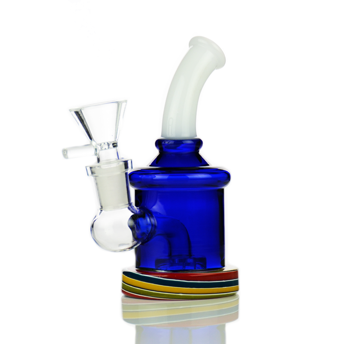 5" Wig Wag Base Water Pipe with Round Shower and 14mm Male Bowl