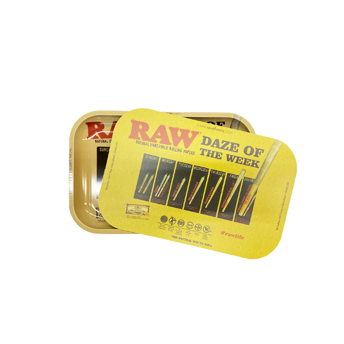 Raw Magnetic Lid Medium Metal Rolling Tray - Size - 7.5*11.5