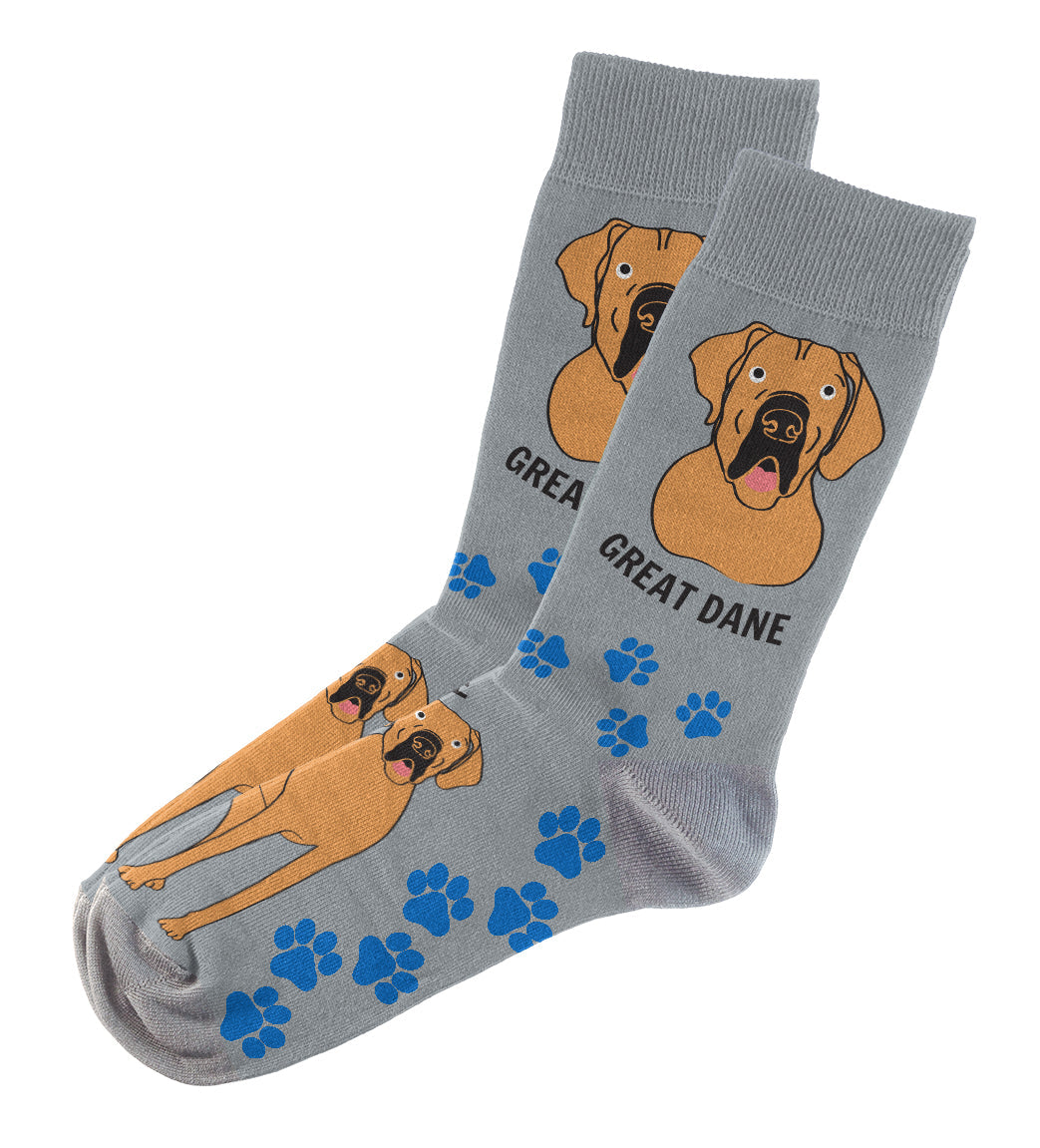 Great Dane Socks Unisex Unique Fun Design Fits All, 70% Cotton, 25% Spandex, 5% Elastic