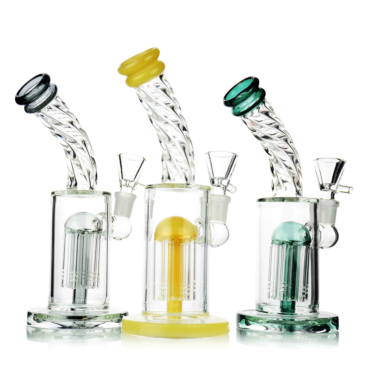8" R4 Neck with Tree Chamber Bong 14mm Male Bowl Included - LA Wholesale Kings