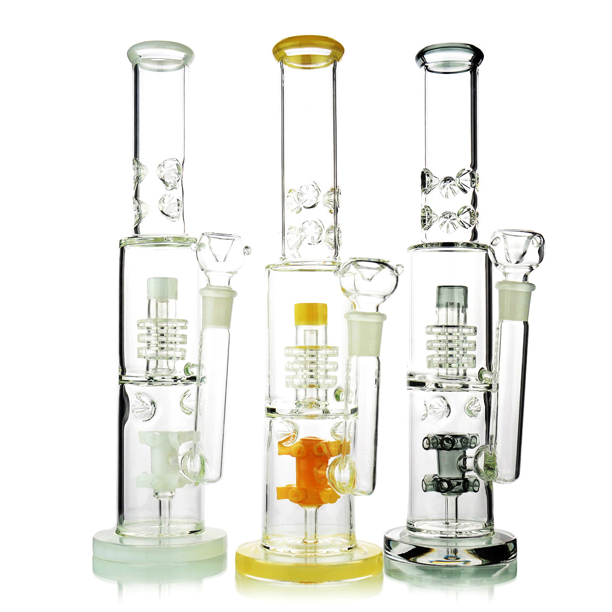 14" Double Chamber Star Metrix Shower with 18mm Male Bowl Approx 635 Grams - LA Wholesale Kings