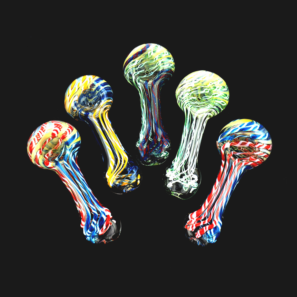 3.5" Hand Pipe Silver Fume Glass Inside Twisting Art - LA Wholesale Kings