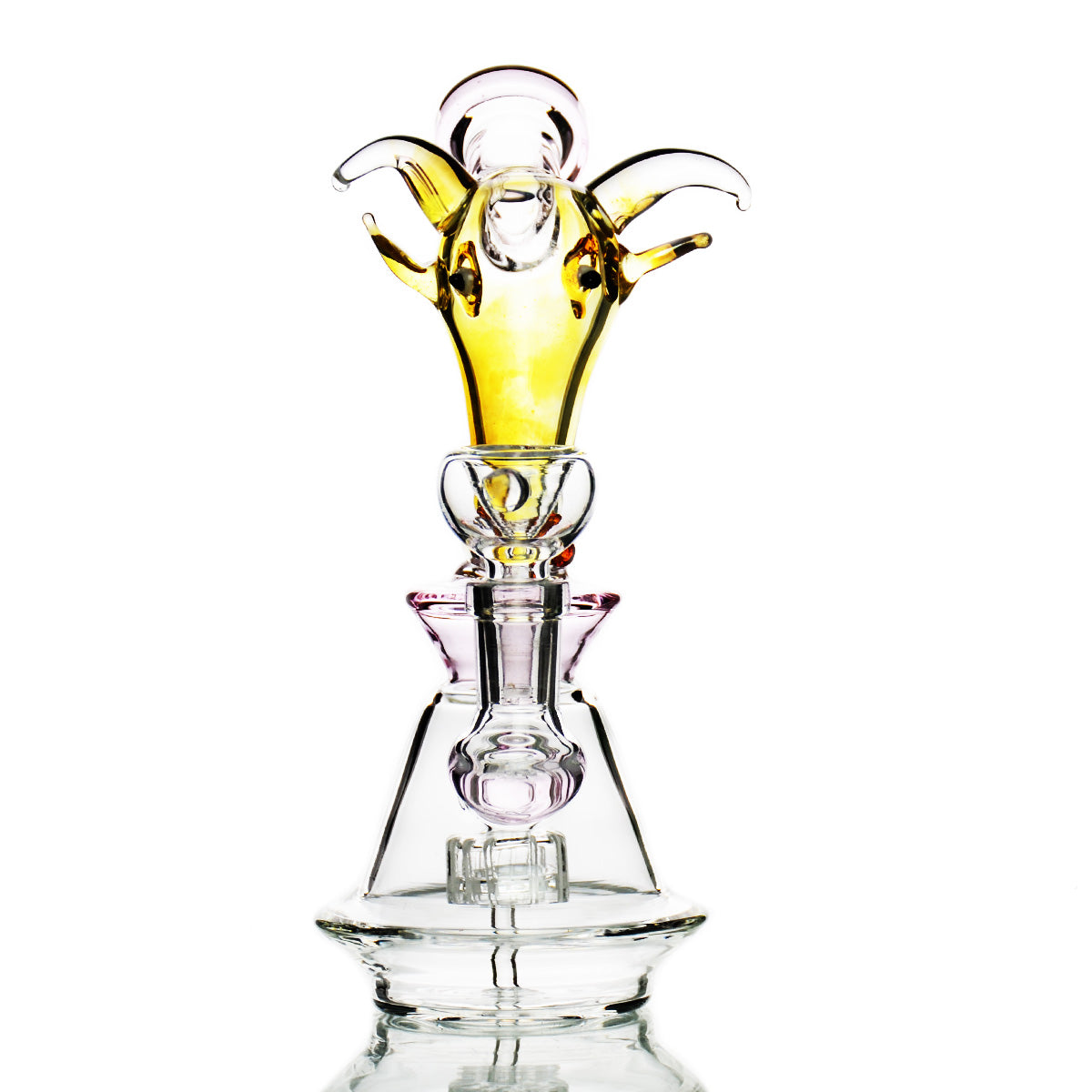 8" Bull Head Water Pipe Fume Glass With 14mm Male Bowl