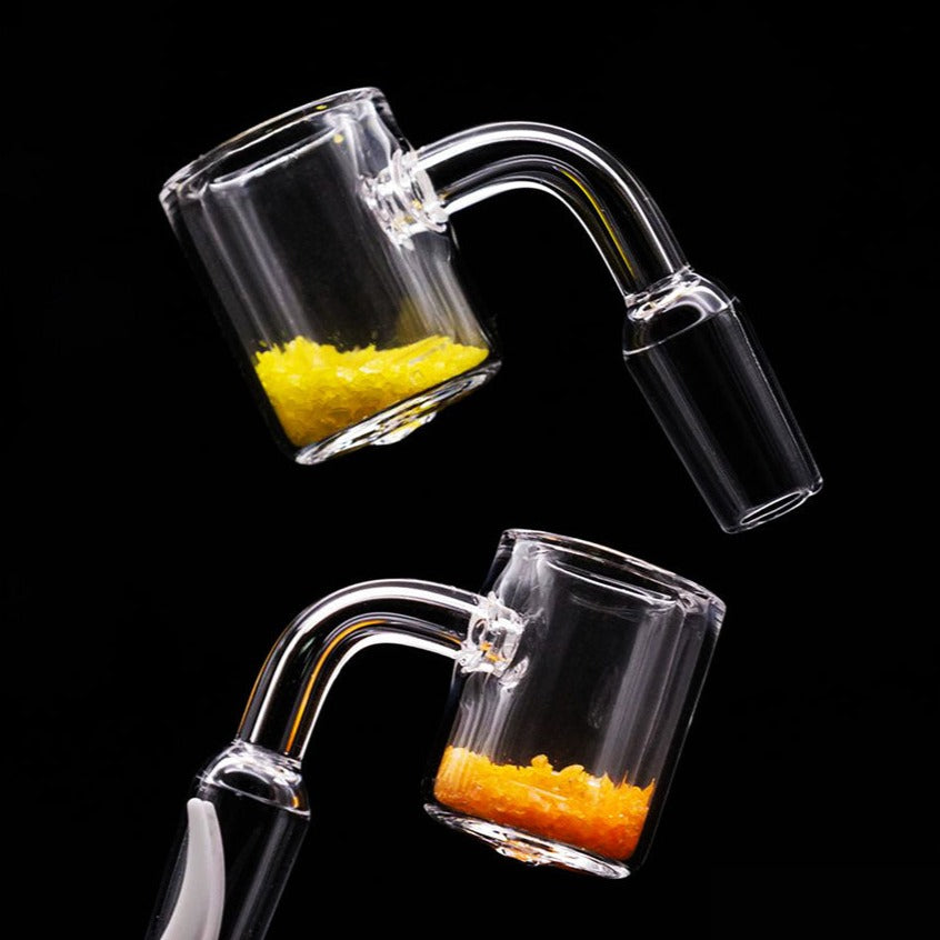 Thermochromic Banger with Sand 14mm Male Yellow Color Changes - LA Wholesale Kings