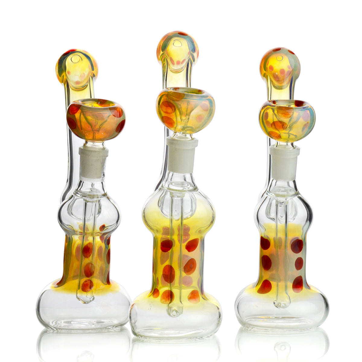 8" Bubbler Fumed Color Dots and 14mm Male Bowl Included Approx 165 Grams - LA Wholesale Kings