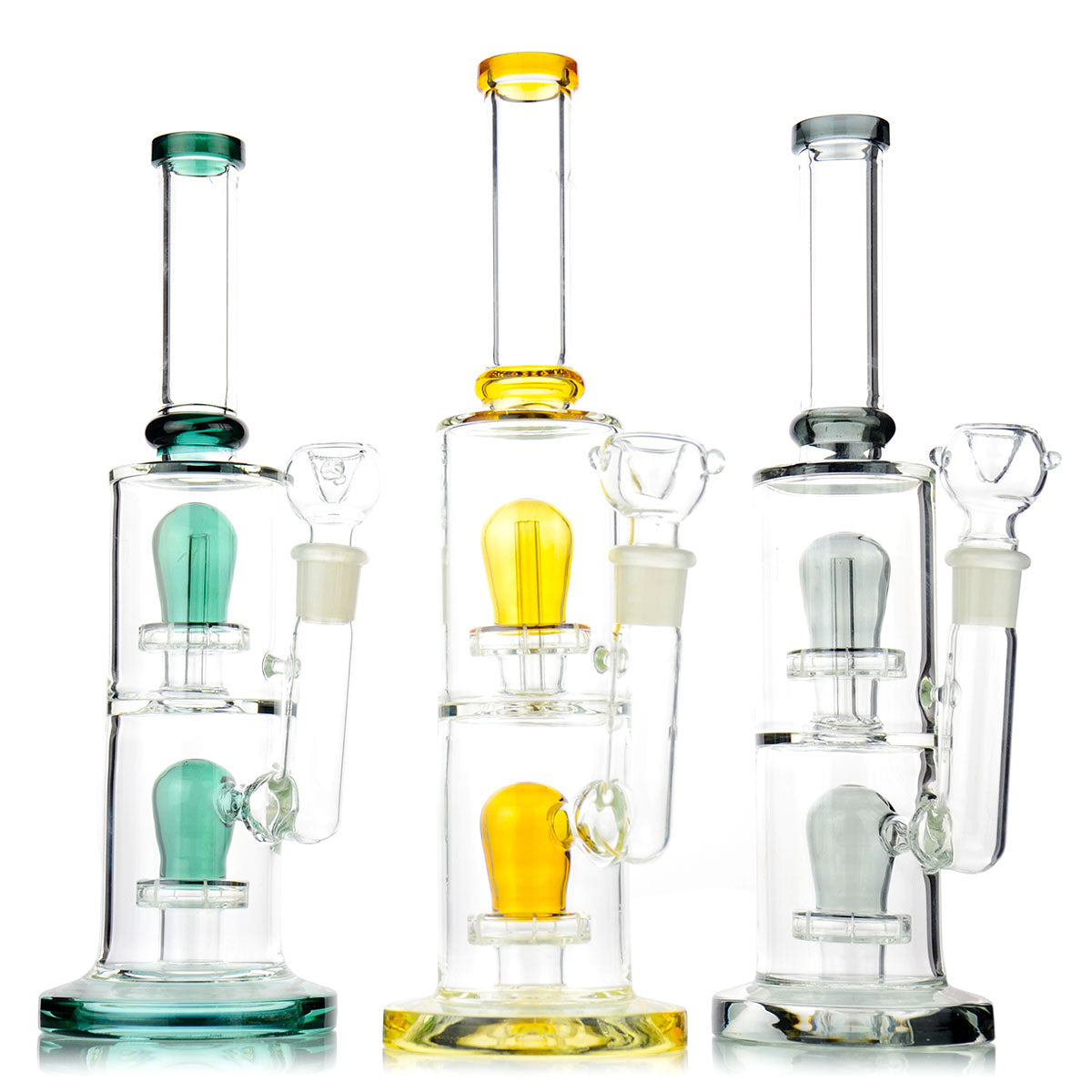 14” Water Pipe Double Dome Shower 18mm Male Bowl Included Approx 540 Grams - LA Wholesale Kings