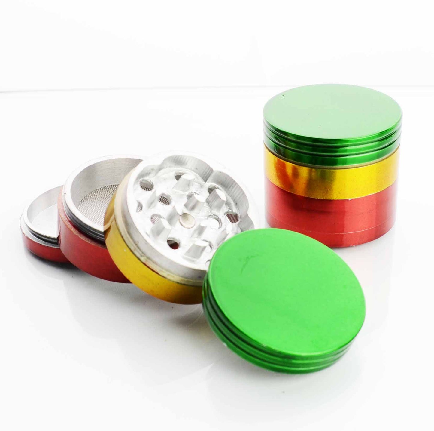 42MM Metal Rasta Colored Grinder - LA Wholesale Kings