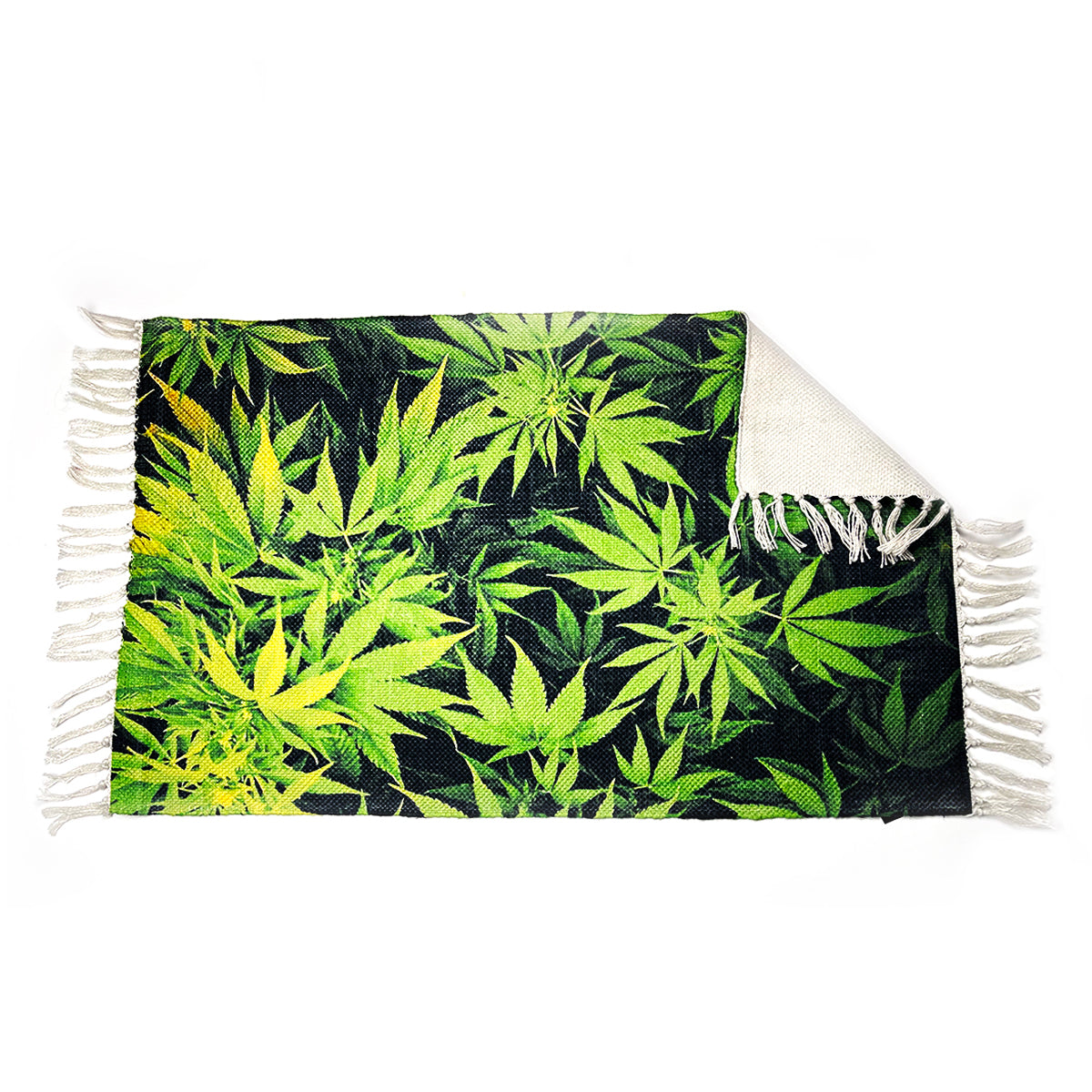 Handloom Printed Multiple Weed Leafs Design Doormat 2ft x 3ft